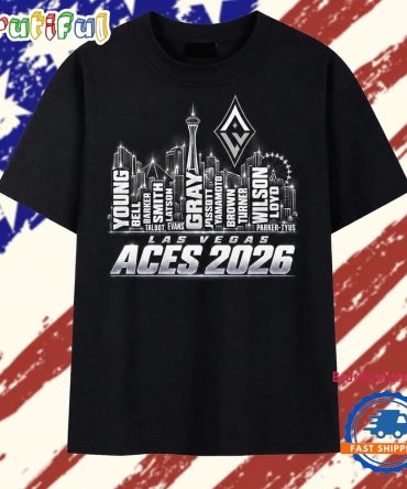 Las Vegas Aces 2026 City Skyline Players List Graphic T Shirt