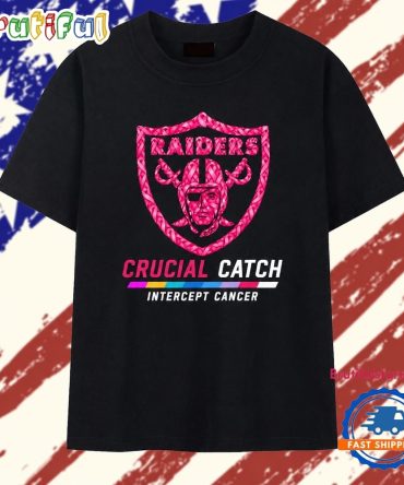 Las Vegas Raiders Crucial Catch Intercept Cancer T Shirt