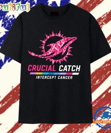 Miami Dolphins Crucial Catch Intercept Cancer T Shirt