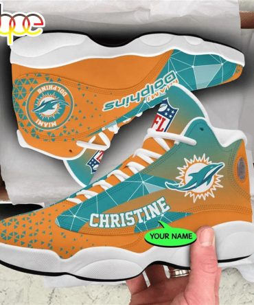 Miami Dolphins Nfl Personalized Jordan 13 Shoes  Gift For Fans Sport