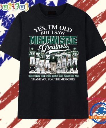 Michigan State Spartans Greatness Legends Signatures Vintage Football T Shirt
