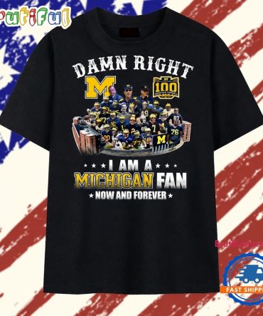 Michigan Wolverines 100 Years Damn Right Fan Vintage Football T Shirt