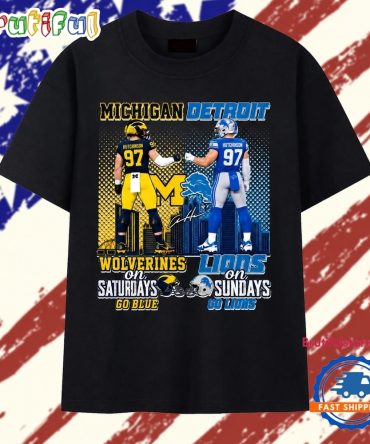 Michigan Wolverines Saturdays Detroit Lions Sundays Aidan Hutchinson T Shirt