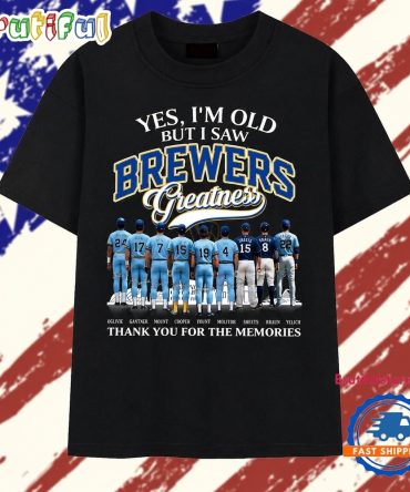 Milwaukee Brewers Greatness Legends Signatures Vintage Baseball T Shirt