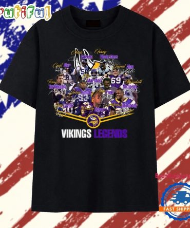 Minnesota Vikings Greats Signatures Vintage Football Graphic T Shirt