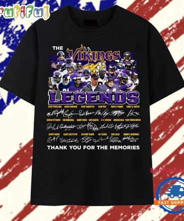 Minnesota Vikings Legends Vintage Roster Signatures Graphic T Shirt