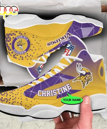 Minnesota Vikings Nfl Personalized Jordan 13 Shoes  Gift For Fans Sport