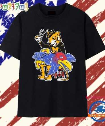 Mizzou Tigers Mascot Spanking Kansas Jayhawk T Shirt