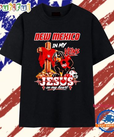 New Mexico In My Veins Jesus In My Heart Football Dog T Shirt
