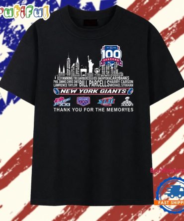 New York Giants 100 Seasons Super Bowl Champions Graphic Football T Shirt