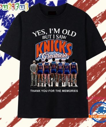New York Knicks Greatness Legends Signatures Vintage Basketball T Shirt