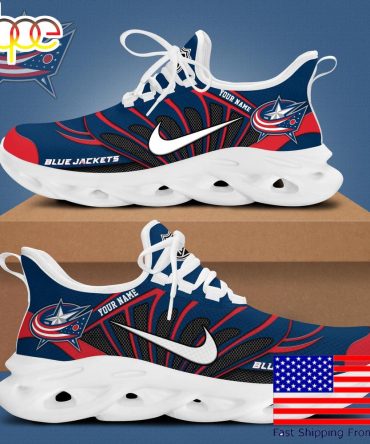Nhl Columbus Blue Jackets Hockey Logo Custom Name Max Soul Shoes , Hockey Shoes