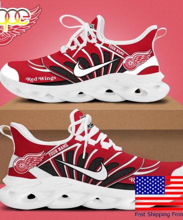Nhl Detroit Red Wings Hockey Logo Custom Name Max Soul Shoes , Hockey Shoes