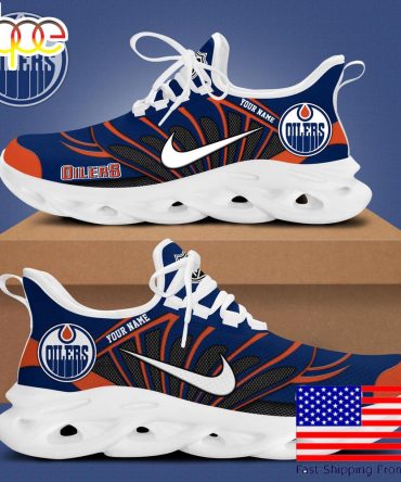 Nhl Edmonton Oilers Hockey Logo Custom Name Max Soul Shoes , Hockey Shoes