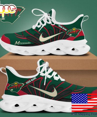 Nhl Minnesota Wild Hockey Logo Custom Name Max Soul Shoes , Hockey Shoes