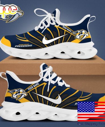 Nhl Nashville Predators Hockey Logo Custom Name Max Soul Shoes , Hockey Shoes