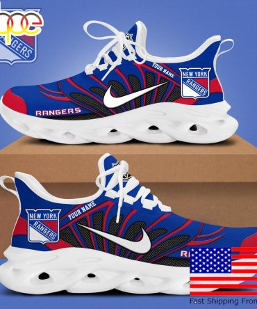 Nhl New York Rangers Hockey Logo Custom Name Max Soul Shoes , Hockey Shoes