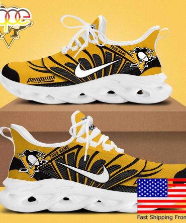 Nhl Pittsburgh Penguins Hockey Logo Custom Name Max Soul Shoes , Hockey Shoes