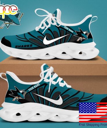Nhl San Jose Sharks Hockey Logo Custom Name Max Soul Shoes , Hockey Shoes