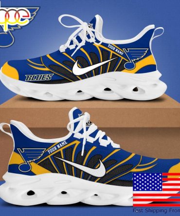 Nhl St Louis Blues Hockey Logo Custom Name Max Soul Shoes , Hockey Shoes