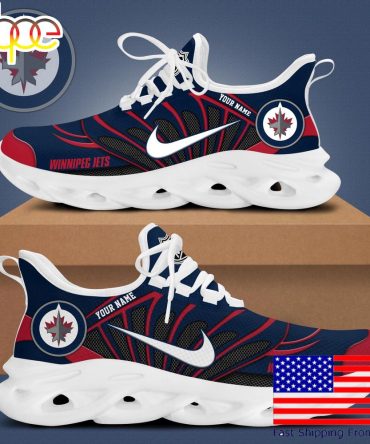 Nhl Winnipeg Jets Hockey Logo Custom Name Max Soul Shoes , Hockey Shoes