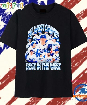 Nl West Champs And Best In The West Los Angeles Dodgers Baseball 2026 T Shirt