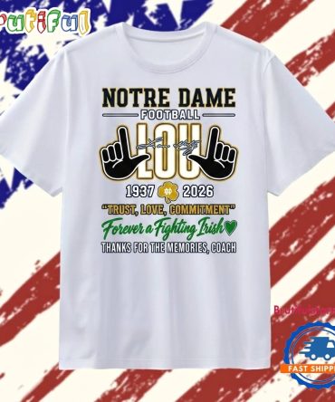 Notre Dame Fighting Irish Football Coach Lou Holtz Tribute T Shirt