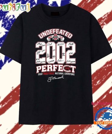 Ohio State Buckeyes 2002 Undefeated Perfect 14 0 National Champions Signatures T Shirt