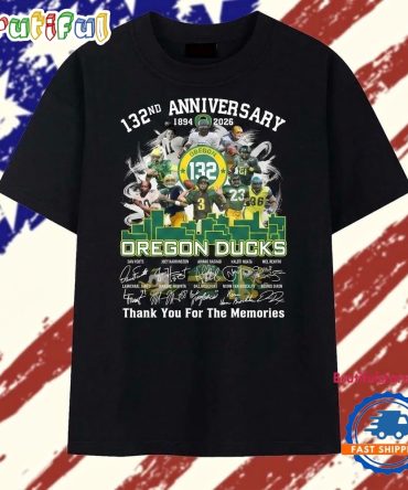 Oregon Ducks Football 132Nd Anniversary Signatures Thank You For The Memories T Shirt