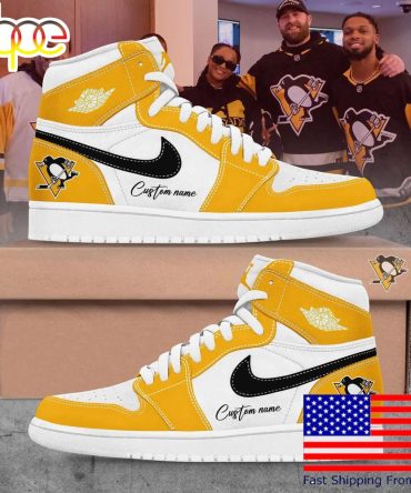 Pittsburgh Penguins Custom Name For Fans Air Jordan 1 Shoes, Mens Running Shoes