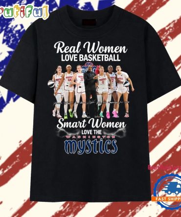 Real Women Love Basketball Smart Women Love Washington Mystics T Shirt