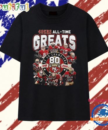 San Francisco 49Ers 80Th Anniversary All Time Greats Graphic T Shirt