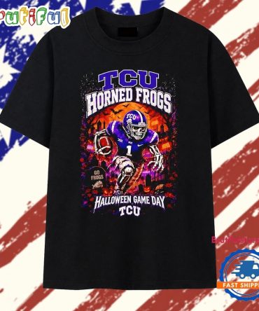 Tcu Horned Frogs Halloween Game Day Skeleton Football Player T Shirt