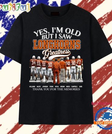 Texas Longhorns Greatness Vintage Legends Football Graphic T Shirt