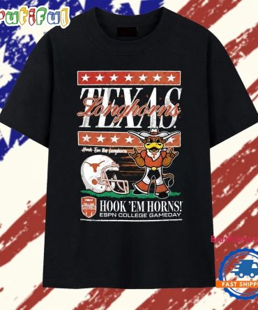 Texas Longhorns Ncaa Hook Em The Longhorn Horns Espn College Gameday Cartoon Mascot Football Helmet T Shirt