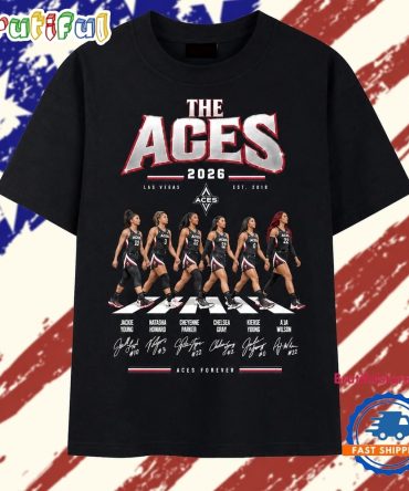 The Aces Las Vegas 2026 Aces Forever Abbey Road Signatures T Shirt