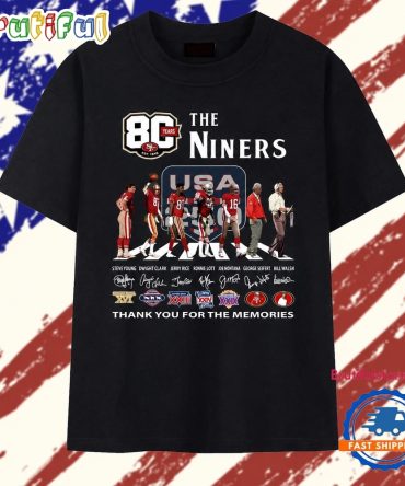 The Niners 80 Years Anniversary Legends Signatures Abbey Road T Shirt