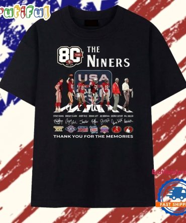 The Niners 80 Years Super Bowl Champions Abbey Road Signatures T Shirt