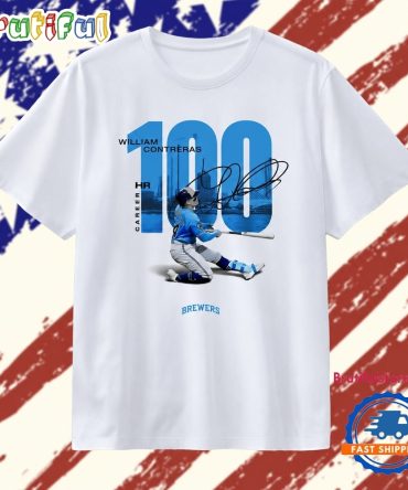 William Contreras Milwaukee Brewers Career 100 Hr Signature T Shirt